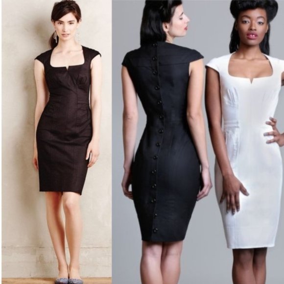 Anthropologie Dresses & Skirts - Anthropologie Byron Lars Black Button Up Back Sheath Dress, NWT, Size 6